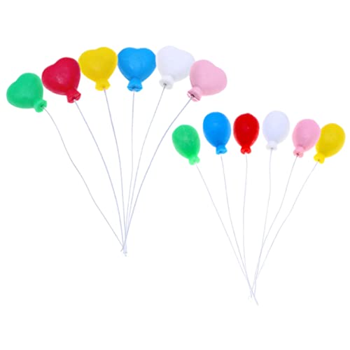 WOONEKY 1 Satz Mini Ballons Bunte Miniatur Ballon Toppers Für Cupcakes Dekoration Für Mini Häuser Und Gartenlandschaften Fotorequisiten Und Party Zubehör 12 Stück von WOONEKY