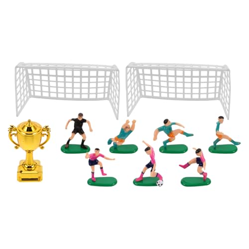 WOONEKY 1 Satz Miniatur Fußballspieler Modell Set für Puppenhaus Deko für Fußball Geburtstagstorte mit Plastik Pokal Fußball für Party Dekoration und Cake Topper WOONEKY 1 Satz Miniatur Fußballspieler Modell Set für Puppenhaus Deko für Fußball Geburtstagstorte mit Plastik Pokal Fußball für Party Dekoration und Cake Topper von WOONEKY