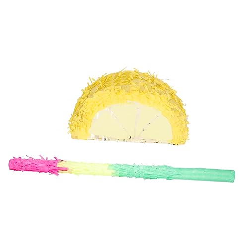 WOONEKY 1 Satz Zitronen-Piñata weihnachtsschmuck kinder funnytoys Geburtstag Piñata Gelb Kinderspielzeug Geschenke mexikanische Piñata Piñata-Stick Strand Partybedarf Requisiten schmücken von WOONEKY