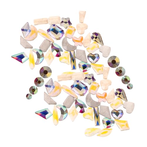 WOONEKY 1 Schachtel Box mit Fächern Unregelmäßigen Holografischen Nagelstrasssteinen Nail Art Charms für Kreative Maniküre Bunte Nagelsteine für Individuelles Nageldesign Dekorative Nail von WOONEKY