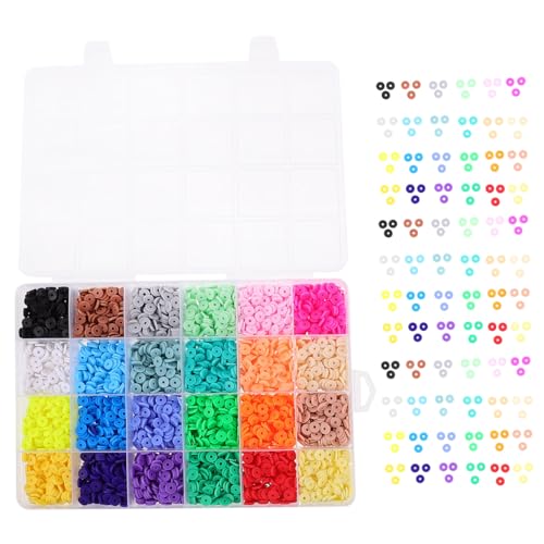 WOONEKY 1 Schachtel DIY Polymer Clay Perlen Farben Bunte Kleine Perlen für Armbänder Schmuckherstellung Kreative Bastelperlen für DIY Schmuckzubehör Geschenkidee von WOONEKY