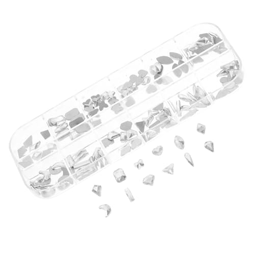 WOONEKY 1 Schachtel Nail Rhinestones Glas Nageldesign Strasssteine Schmucksteine für DIY Nagelkunst Gesicht Körperschmuck Langlebig Vielseitig Geeignet für Natürliche und Künstliche Nägel von WOONEKY