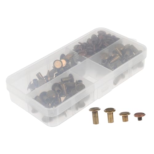 WOONEKY 1 Schachtel Teiliges DIY Lederhandwerk Nieten Doppelseitige Metallnieten in Bronze Langlebige Reparaturnieten für Taschen Kleidung Gürtel Schuhe Vielseitig für Lederdekoration und WOONEKY 1 Schachtel Teiliges DIY Lederhandwerk Nieten Doppelseitige Metallnieten in Bronze Langlebige Reparaturnieten für Taschen Kleidung Gürtel Schuhe Vielseitig für Lederdekoration und von WOONEKY