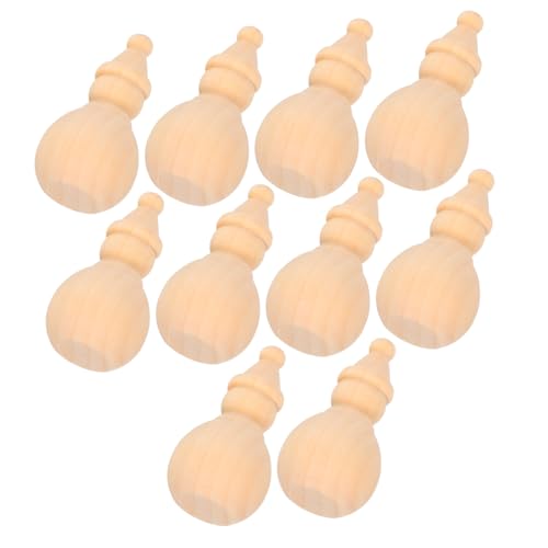 WOONEKY 10 Stück Holz Schneemann Peg Dolls Naturbelassene Bemalbare Holzfiguren für Diy Bastelprojekte Kreative Holzpuppen Handliche Weihnachtsdekorationen von WOONEKY