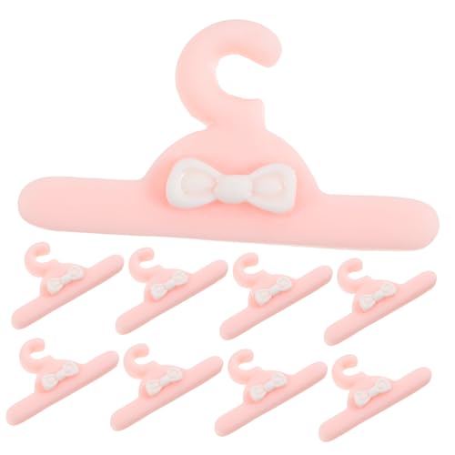 WOONEKY 10 Stück Mini Kleiderbügel für Puppen Dekorative Hänger für Puppenhaus Zubehör Geeignet für Kleidung Tops und Hosen Robuste Leichte und Platzsparende Hänger von WOONEKY
