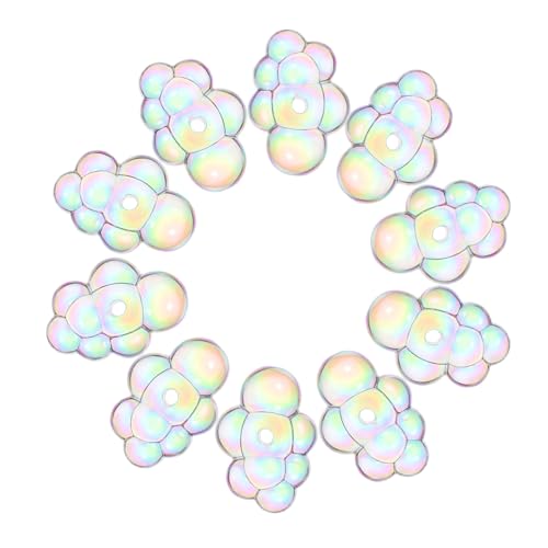 WOONEKY 10 Stück Teiliges Acryl Wolkenperlen mit Bunte Spacer Perlen zum Auffädeln Robuste Farbechte Schmuckperlen für Armbänder Halsketten DIY Basteln von WOONEKY
