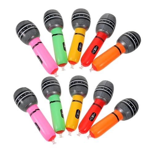 WOONEKY 10 Stück Teiliges Aufblasbares Mikrofon aus Realistische Fake Mikrofon Requisiten Leichte Party Accessoires für Karaoke Bühnenauftritte und Spaß Gemischte Designs WOONEKY 10 Stück Teiliges Aufblasbares Mikrofon aus Realistische Fake Mikrofon Requisiten Leichte Party Accessoires für Karaoke Bühnenauftritte und Spaß Gemischte Designs von WOONEKY
