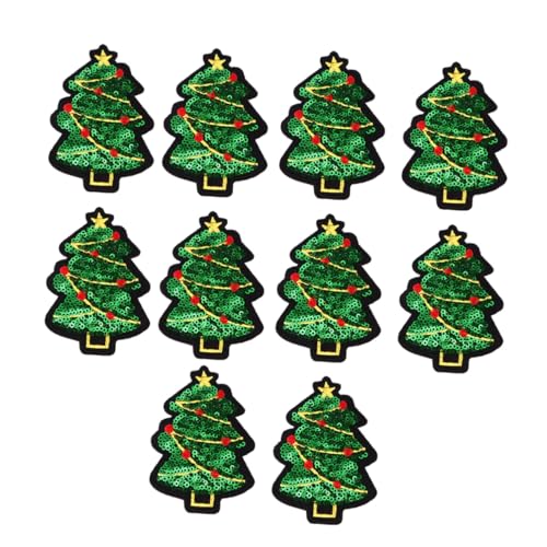 WOONEKY 10 Stück Teiliges Bestickte Weihnachtsaufnäher mit Pailletten Strapazierfähige Applikationen zum Aufbügeln Dekorative Flicken für Kleidung Jacken Jeans und DIY Weihnachtsdeko WOONEKY 10 Stück Teiliges Bestickte Weihnachtsaufnäher mit Pailletten Strapazierfähige Applikationen zum Aufbügeln Dekorative Flicken für Kleidung Jacken Jeans und DIY Weihnachtsdeko von WOONEKY
