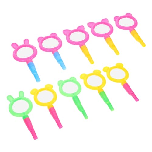 WOONEKY 10 Stück Teiliges Cartoon Pfeifen mit Lupe Mini Spielzeuge für Partys Lernwerkzeuge und Preise für Tragbare Vergrößerungslinse Gemischte von WOONEKY