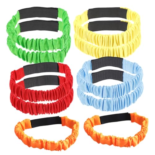 WOONEKY 10 Stück Teiliges Elastische Beinbänder für Dreibeinrennen Leuchtende Farben Flexibel und Strapazierfähig Verstellbar für Outdoor spiele und Eltern junge Mädchen aktivitäten von WOONEKY