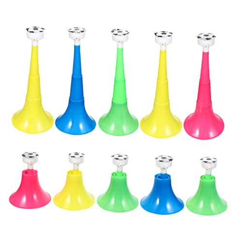 WOONEKY 10 Stück Teiliges Fußball Fan Tröten aus Robustem Lautstarke Cheerleading Hörner mit Öffnung für Fußballspiele Festivals Geburtstage und Gemeinsames Anfeuern von WOONEKY