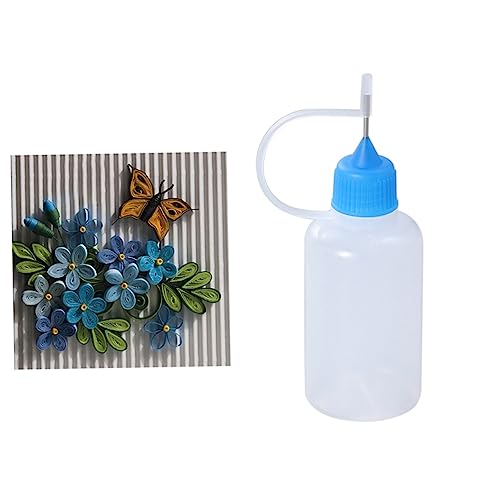 WOONEKY 10 Stück Teiliges Klebstoff Flaschen mit Nadelspitze Präziser Leimapplikator aus Rostfreiem Material Vielseitig für DIY Bastelarbeiten Schützender Kappe für Quilling und von WOONEKY