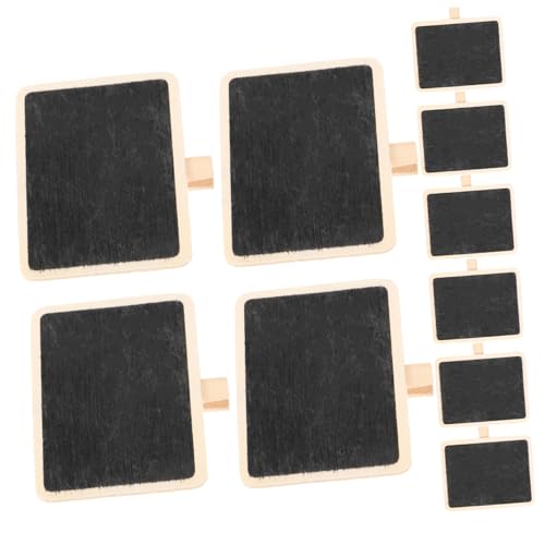 WOONEKY 10 Stück Teiliges Mini Holz Klemmbrett mit Mini Kreidetafeln Vielseitige Message Clips für Fotos Notizen und Memo Befestigung Kreatives DIY Zubehör für Büro und Zuhause von WOONEKY