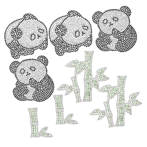 WOONEKY 10 Stück Teiliges Selbstklebende und Bügelbare Panda Applikationen mit Strass Bestickte Tier Aufnäher für DIY Kleidung Rucksäcke Hüte Jacken und Taschen Dekoration WOONEKY 10 Stück Teiliges Selbstklebende und Bügelbare Panda Applikationen mit Strass Bestickte Tier Aufnäher für DIY Kleidung Rucksäcke Hüte Jacken und Taschen Dekoration von WOONEKY