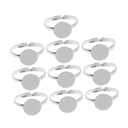 WOONEKY 10 Stück Teiliges Verstellbarer Ringrohlinge aus Zinklegierung für Diy Schmuckherstellung Leere Ringe für Bastelprojekte für Fingerringe und Personalisierte WOONEKY 10 Stück Teiliges Verstellbarer Ringrohlinge aus Zinklegierung für Diy Schmuckherstellung Leere Ringe für Bastelprojekte für Fingerringe und Personalisierte von WOONEKY