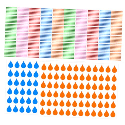 WOONEKY 100 Blatt Index Aufkleber aus Starkem Kupferdruckpapier Beschreibbare Wassertröpfchenförmige Haftetiketten Farbige Selbstklebende Tabs für Planer Notizbücher und Scrapbooking von WOONEKY