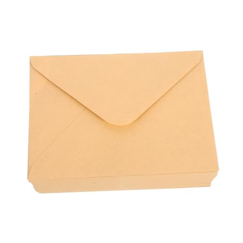 WOONEKY 100 Stück Braune Kraftpapier Briefumschläge V Flap mit Nassklebung für Einladungskarten Grußkarten Dankeskarten und Geschäftspost Vielseitig Einsetzbar von WOONEKY