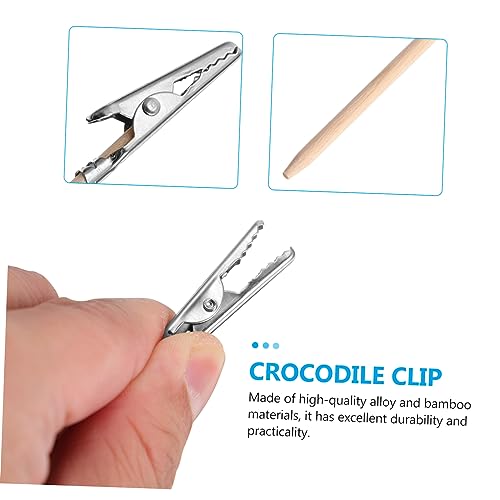 WOONEKY 100 Stück Krokodilklemmen mit Bambusstäben Modellwerkzeug DIY Zubehör Langlebige Metallklammern für Präzises Halten und Positionieren Kleiner Teile Beim Airbrushen WOONEKY 100 Stück Krokodilklemmen mit Bambusstäben Modellwerkzeug DIY Zubehör Langlebige Metallklammern für Präzises Halten und Positionieren Kleiner Teile Beim Airbrushen von WOONEKY
