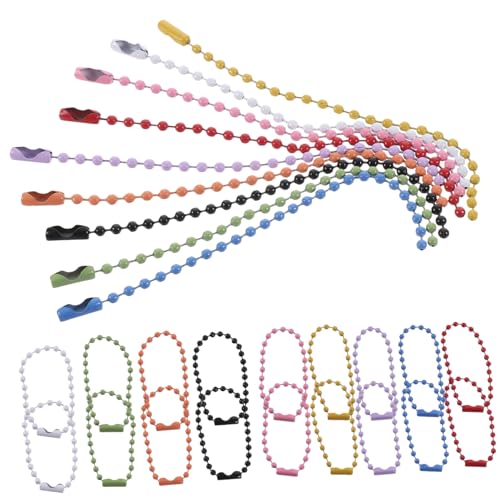 WOONEKY 100 Stück Teiliges Metall Kugelkette Langlebige Ball Bead Chains für Schlüsselanhänger und Weihnachtsdekoration Vielseitige DIY Schmuck und Anhängerketten Bunte Farb Mischung WOONEKY 100 Stück Teiliges Metall Kugelkette Langlebige Ball Bead Chains für Schlüsselanhänger und Weihnachtsdekoration Vielseitige DIY Schmuck und Anhängerketten Bunte Farb Mischung von WOONEKY