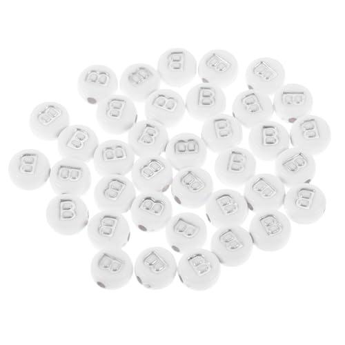 WOONEKY 100 Stück Weiße Acryl Buchstabenperlen B Flache Runde Alphabetperlen für DIY Armbänder Halsketten Freundschaftsarmbänder und Schlüsselanhänger Vielseitig Kompatibel und Leicht zu WOONEKY 100 Stück Weiße Acryl Buchstabenperlen B Flache Runde Alphabetperlen für DIY Armbänder Halsketten Freundschaftsarmbänder und Schlüsselanhänger Vielseitig Kompatibel und Leicht zu von WOONEKY