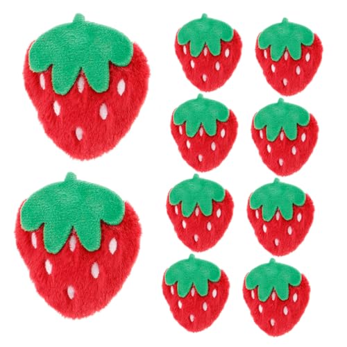 WOONEKY 10Stücke Erdbeer Applikationen Süße Brosche zum Aufbügeln Plüsch Stickerei für Kleidung Taschen und Haaraccessoires Vielseitige Dekoration für DIY Projekte von WOONEKY