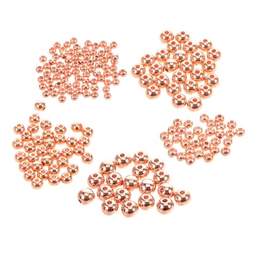 WOONEKY 1100 Stück Glatte Roségold Spacer Perlen für Armbänder Ohrringe und Schlüsselanhänger Bastelbedarf von WOONEKY