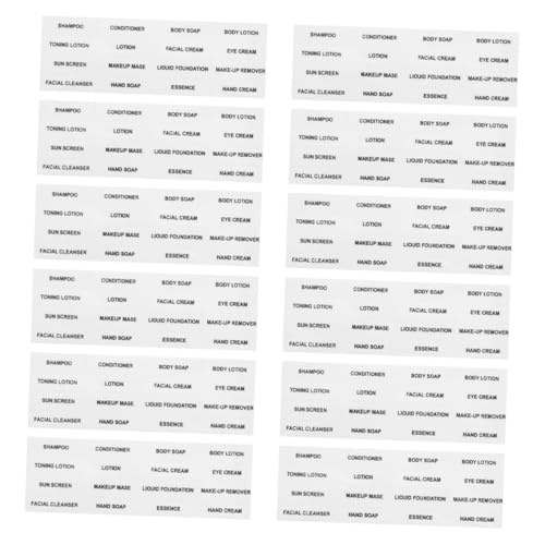 WOONEKY 12 Blatt Transparente Wasserdichte Aufkleber für Reise flaschen Wiederbefüllbare Kosmetiketiketten für Lotion Creme Shampoo Make up und Körperpflege zur Einfachen Organisation und WOONEKY 12 Blatt Transparente Wasserdichte Aufkleber für Reise flaschen Wiederbefüllbare Kosmetiketiketten für Lotion Creme Shampoo Make up und Körperpflege zur Einfachen Organisation und von WOONEKY