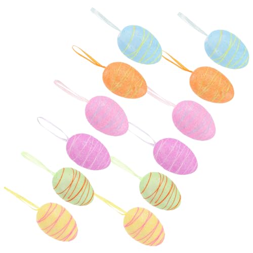 WOONEKY 12 Stück Farbenfrohe Eier für Ostern für Dekoration für Osterfeiern und Tischmittelpunkt WOONEKY 12 Stück Farbenfrohe Eier für Ostern für Dekoration für Osterfeiern und Tischmittelpunkt von WOONEKY