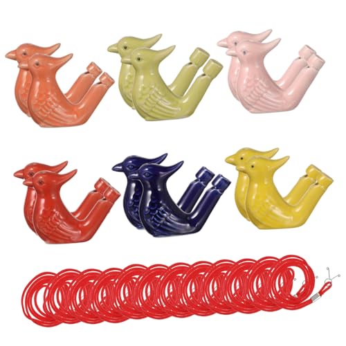 WOONEKY 12 Stück Keramik Vogel Musikalische Vogelrufe Tragbare Spielzeuge für für Partys und Outdoor Zufällige Farbe von WOONEKY