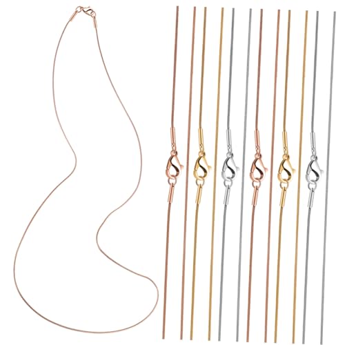 WOONEKY 12 Stück Ketten für Schmuckherstellung Schlangenkette mit Karabinerverschlüssen Diy Zubehör in Gold Silber und Roségold für Kreative Projekte WOONEKY 12 Stück Ketten für Schmuckherstellung Schlangenkette mit Karabinerverschlüssen Diy Zubehör in Gold Silber und Roségold für Kreative Projekte von WOONEKY