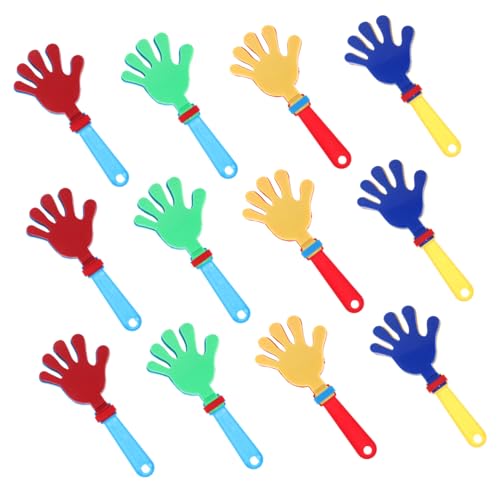 WOONEKY 12 Stück Teiliges Bunte Handklapper Noisemaker Leicht zu Halten für Party Favors Jungen Mädchen Geeignet Sicher und Farbenfroh Gehirnentwicklung Zufällige Farbe von WOONEKY