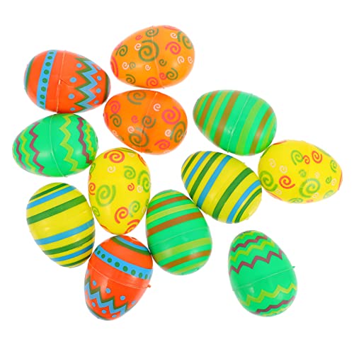 WOONEKY 12 Stück Teiliges Kunststoff Ostereier Dekoration Realistische Bemalte Halboffene Eier für Osterfest Party Sichere Langlebige und Farbenfrohe Osterdeko für Zuhause und WOONEKY 12 Stück Teiliges Kunststoff Ostereier Dekoration Realistische Bemalte Halboffene Eier für Osterfest Party Sichere Langlebige und Farbenfrohe Osterdeko für Zuhause und von WOONEKY