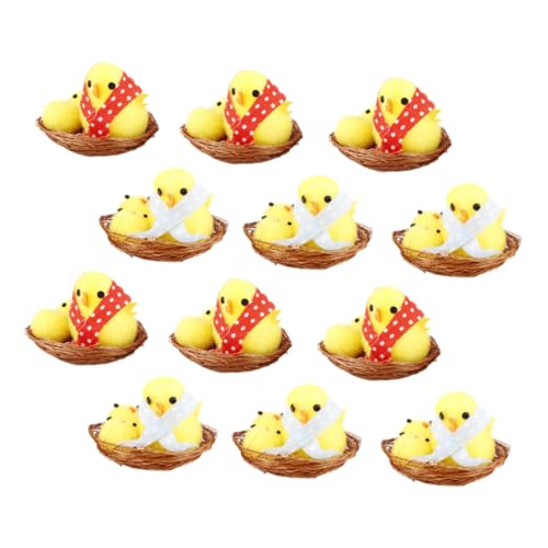 WOONEKY 12 Stück Teiliges Mini Küken in Nest Flauschige Ostern Küken Deko für Bastelprojekte Tischdekoration und Feiertagsfeiern WOONEKY 12 Stück Teiliges Mini Küken in Nest Flauschige Ostern Küken Deko für Bastelprojekte Tischdekoration und Feiertagsfeiern von WOONEKY