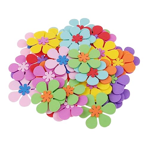 WOONEKY 120 Stück Teiliges DIY Blumen aus Hochwertigem Schaumstoff Kleine Dekorative Blumen für Basteln Kindergarten und Schulraumdekoration Vielseitige Filzblumen Deko für Kreative von WOONEKY