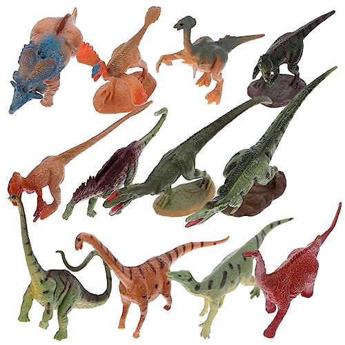WOONEKY 12St Simulation von Dinosaurier-Modellen Mini-Dinosaurier-Spielzeug Tischdekoration Kinder geburtstagsdeko kindergeburtstags Dekoration Mini-Spielzeug Kuchendekorationen Tier PVC von WOONEKY