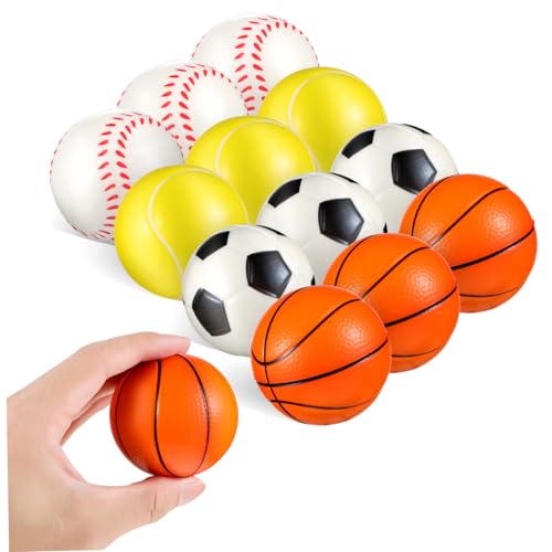 WOONEKY 12Stücke Fußball Baseball Basketball Tennis für Stressabbau und Party Gefälligkeiten WOONEKY 12Stücke Fußball Baseball Basketball Tennis für Stressabbau und Party Gefälligkeiten von WOONEKY
