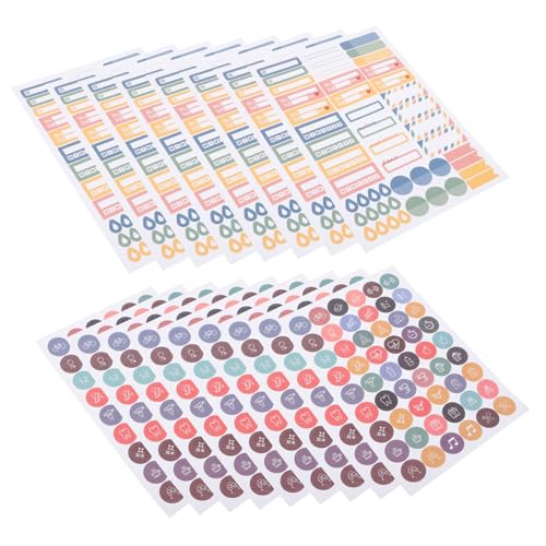 WOONEKY 16 Blatt Teiliges DIY Planner Sticker Bunte Haftnotizen und Workout Sticker aus Selbstklebend Reißfest Vielseitig für Scrapbook Kalender Journal und Bastelprojekte WOONEKY 16 Blatt Teiliges DIY Planner Sticker Bunte Haftnotizen und Workout Sticker aus Selbstklebend Reißfest Vielseitig für Scrapbook Kalender Journal und Bastelprojekte von WOONEKY