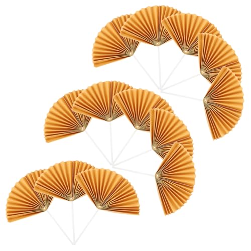 WOONEKY 16 Stück Teiliges Papier Fan Cupcake Topper Tortendeko für Hochzeiten Geburtstagsfeiern und Partys Kreative Kuchenstecker mit Bunten Designs von WOONEKY