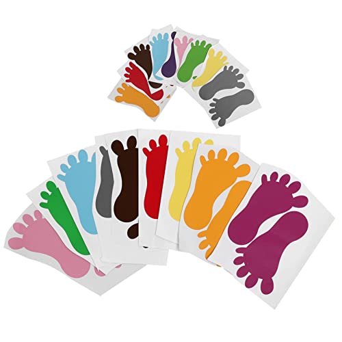 WOONEKY Fußabdruck-bodenaufkleber Für Mädchen 18 Sets in 2 Größen Leuchtend Bunte Pvc-aufkleber Sichere Badezimmeraufkleber Für Die Kindergartendekoration von WOONEKY