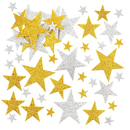 WOONEKY 180 Stück Glitzernde Sternaufkleber für Weihnachten Selbstklebende Bling Star Sticker für Kreative Bastelprojekte und Belohnungen für und Dekoration von WOONEKY