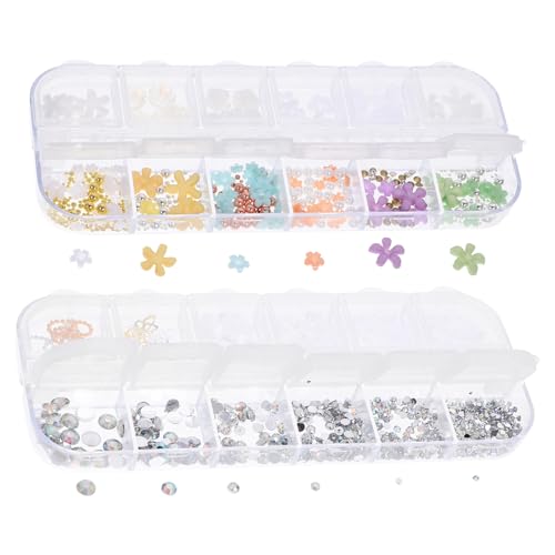 WOONEKY 2 Boxen Nagel Charms Dekorationen für Kreative Nail Art für Nagelstudios und DIY Maniküre für Hochzeiten Weihnachten Besondere Anlässe WOONEKY 2 Boxen Nagel Charms Dekorationen für Kreative Nail Art für Nagelstudios und DIY Maniküre für Hochzeiten Weihnachten Besondere Anlässe von WOONEKY