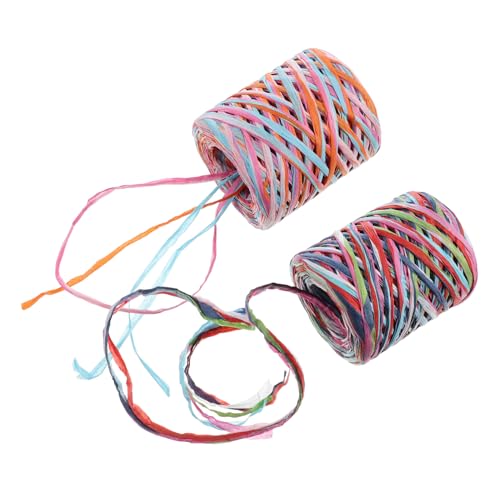 WOONEKY 2 Rollen Farbiges Raffia Papier Geschenkband Langlebiges DIY Verpackungsband Handgeflochtene Dekoschnur für Geschenke Haar und Bastelaccessoires Rot Blau Grün WOONEKY 2 Rollen Farbiges Raffia Papier Geschenkband Langlebiges DIY Verpackungsband Handgeflochtene Dekoschnur für Geschenke Haar und Bastelaccessoires Rot Blau Grün von WOONEKY