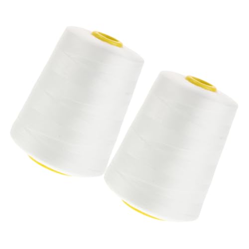 WOONEKY 2 Rollen Nähgarn Yards Robustes Quilting und Stickgarn für Nähmaschinen Dickes Faden für Diy und Handnähprojekte Weiße Farbvariation von WOONEKY
