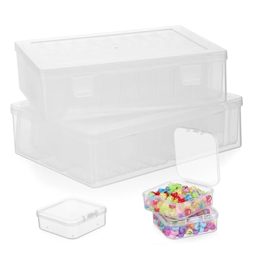 WOONEKY 2 Sätze Stapelbare Organizer für Schreibtisch Schmuck Perlen und Bastelbedarf Einfaches Sortieren und Schnellen Zugriff WOONEKY 2 Sätze Stapelbare Organizer für Schreibtisch Schmuck Perlen und Bastelbedarf Einfaches Sortieren und Schnellen Zugriff von WOONEKY