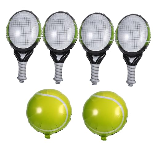 WOONEKY 2 Sätze Tennis Ball und Folienballons Sportliche Party Deko für Geburtstagsfeiern und Veranstaltungen Aufblasbar Aufhängelöchern von WOONEKY