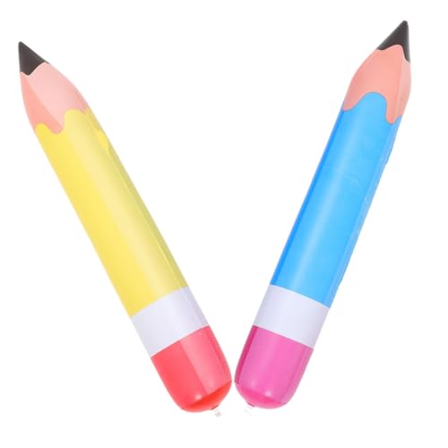 WOONEKY 2 Stück Aufblasbare Bleistifte Lustige Riesige Bleistiftballons für Schulanfang und Klassenzimmerdeko Robuste Wiederverwendbare Luftballons für Kreative Feierlichkeiten und Partys von WOONEKY