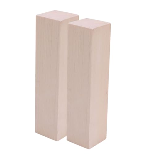 WOONEKY 2 Stück Bassholz Schnitzholz Weiche Holzklötze für Holzschnitzen DIY Basteln Holzstücke Naturbelassen für Anfänger und Erfahrene von WOONEKY