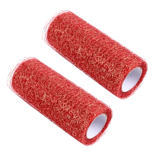 WOONEKY 2 Stück Goldroter Tüllstoffrolle Breit Dekorative DIY Schleierrolle mit Glitzereffekt für Hochzeitsdekoration Blumensträuße Geschenkverpackung und Bastelarbeiten WOONEKY 2 Stück Goldroter Tüllstoffrolle Breit Dekorative DIY Schleierrolle mit Glitzereffekt für Hochzeitsdekoration Blumensträuße Geschenkverpackung und Bastelarbeiten von WOONEKY