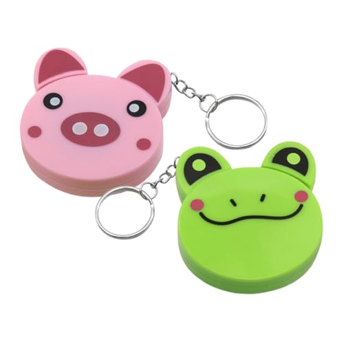 WOONEKY Flexibles Einziehbares Maßband 2 Stück Mini Bezauberndes Tierdesign Für Jungen Und Mädchen Nähband Mit Schlüsselanhänger von WOONEKY