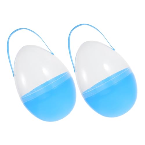 WOONEKY 2 Stück Ostereier mit Handgriff Große Gefüllte Plastikeier für Diy Osterjagd und Leckereien Himmelblau Geschenkbox WOONEKY 2 Stück Ostereier mit Handgriff Große Gefüllte Plastikeier für Diy Osterjagd und Leckereien Himmelblau Geschenkbox von WOONEKY